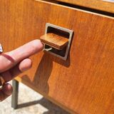 1960 vintage furniture teak plate showcase chest