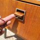 1960 vintage furniture teak plate showcase chest