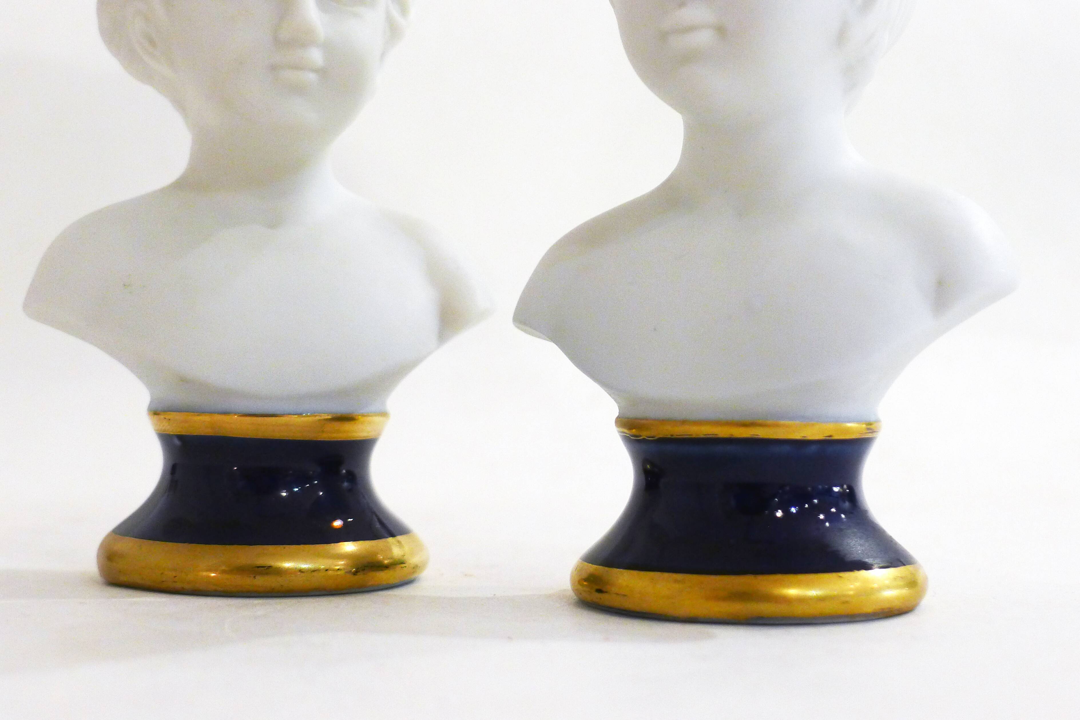 Pair of busts in biscuits