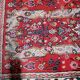 1920s handmade antique wool floral medallion rug, red, 87 × 151 cm - 1C1297