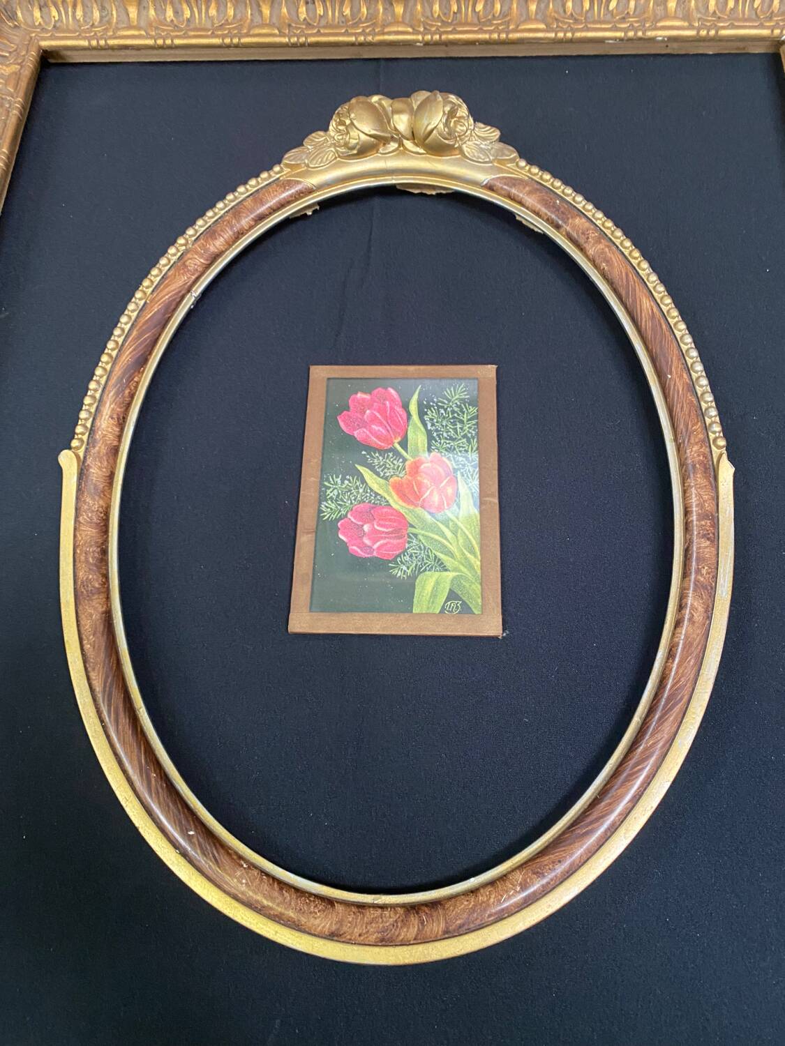 Set of 8 gilded wood or resin or vintage brass frames