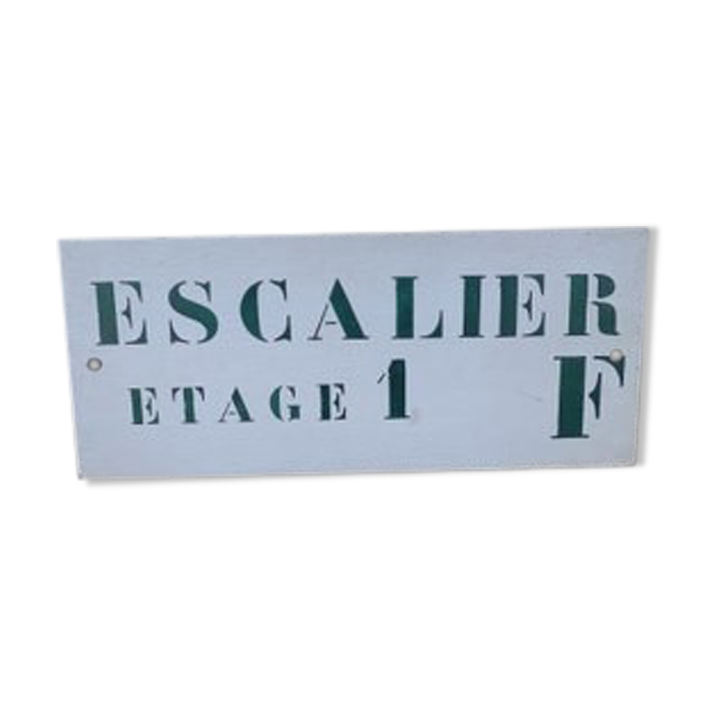 Plaque d'escalier, advertising plate, sign