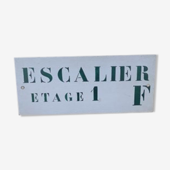 Plaque d'escalier, advertising plate, sign