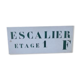 Plaque d'escalier, advertising plate, sign