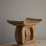 Ashanti stool, hand-carved hardwood stool from West Africa, Wabi Sabi, 20th century