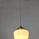 Antique opaline and brass pendant light – vintage globe 15 cm