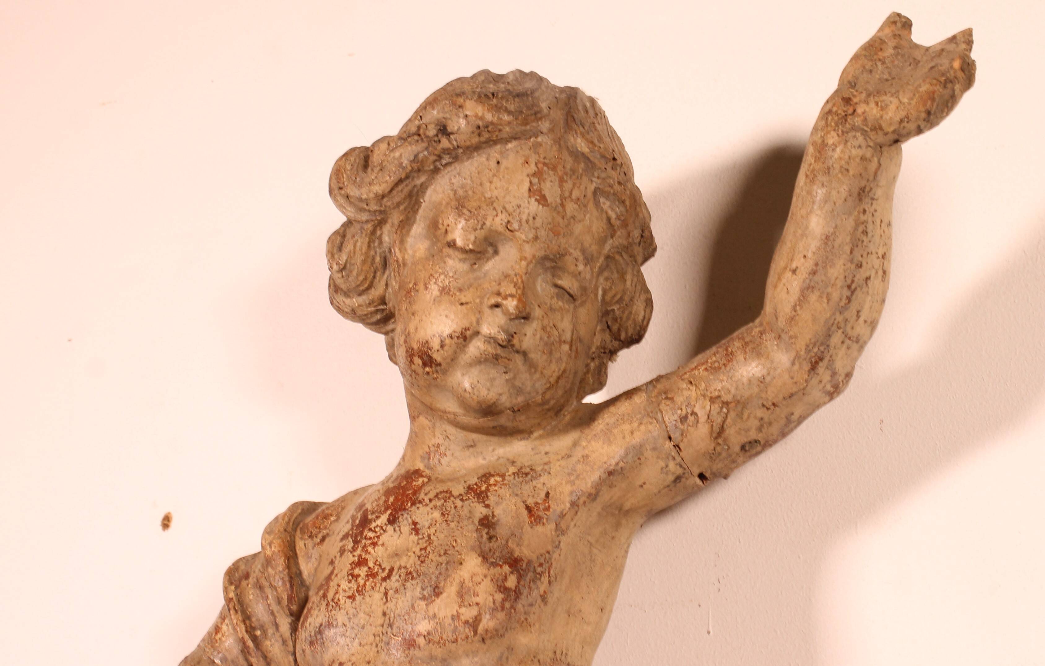 Carved Wooden Cherub - 18th Century