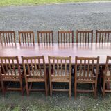 Mahogany set (ipe) composed of a table, 14 chairs and 2 armchairs - work from the 70s