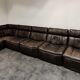Vintage modular leather sofa by Rolf Benz 1970s