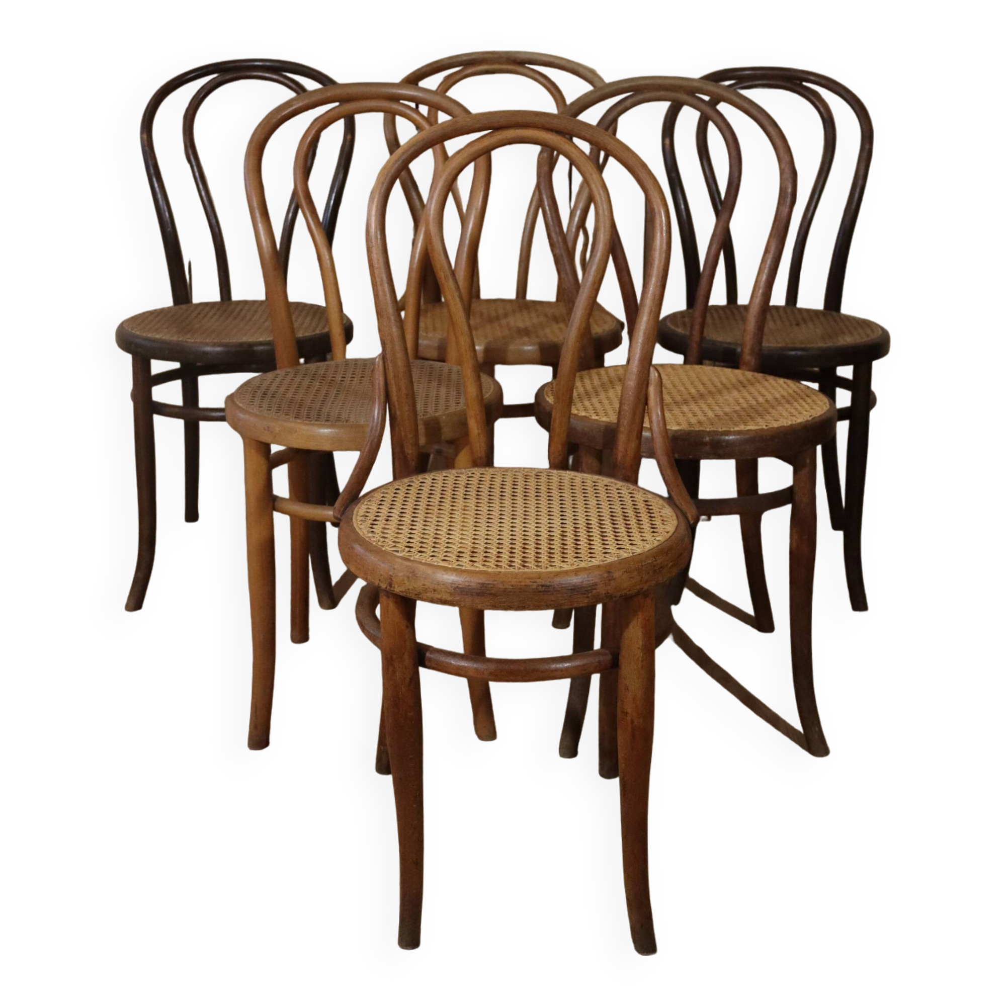 Series 6 bistro chairs model n°18 Thonet style