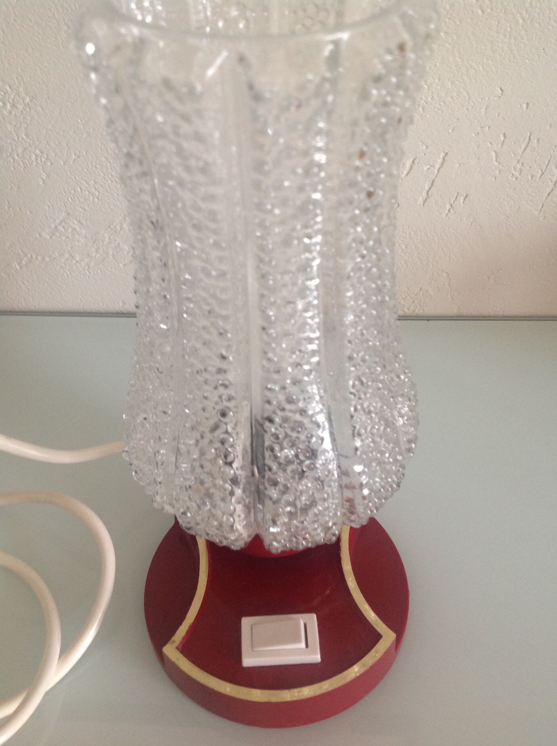 Vintage bedside lamp, tulip glass, 60s-70s