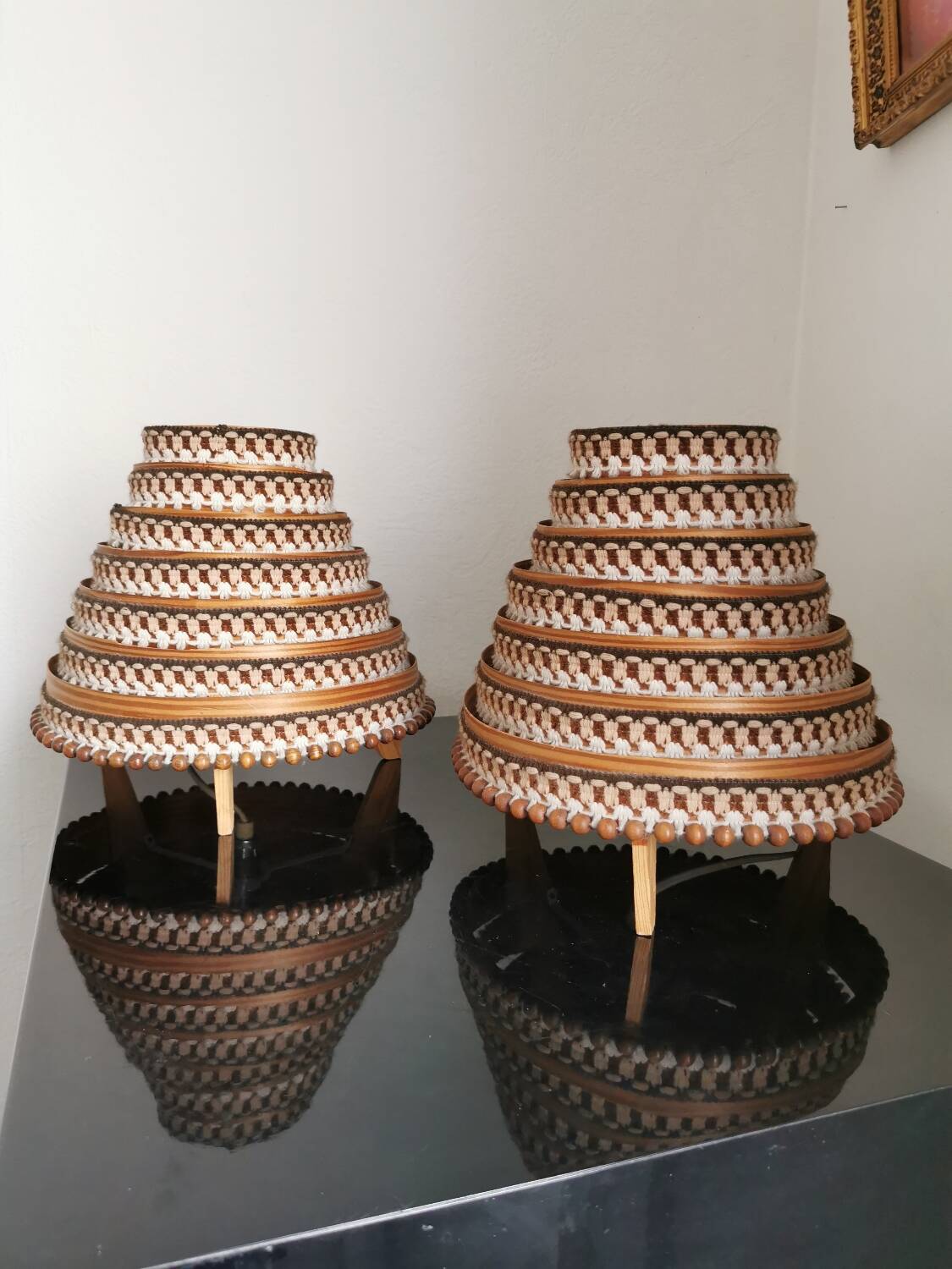 Pair of Scandinavian bedside lamps