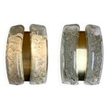 Appliques en verre et laiton par Doria, années 1960