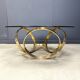 Vintage brass coffee table attributed to Knut Hesterberg, 1970s
