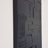 Minimalist monochrome abstract painting in black