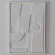 Tableau Gaïa blanc granuleux 100x50 cm