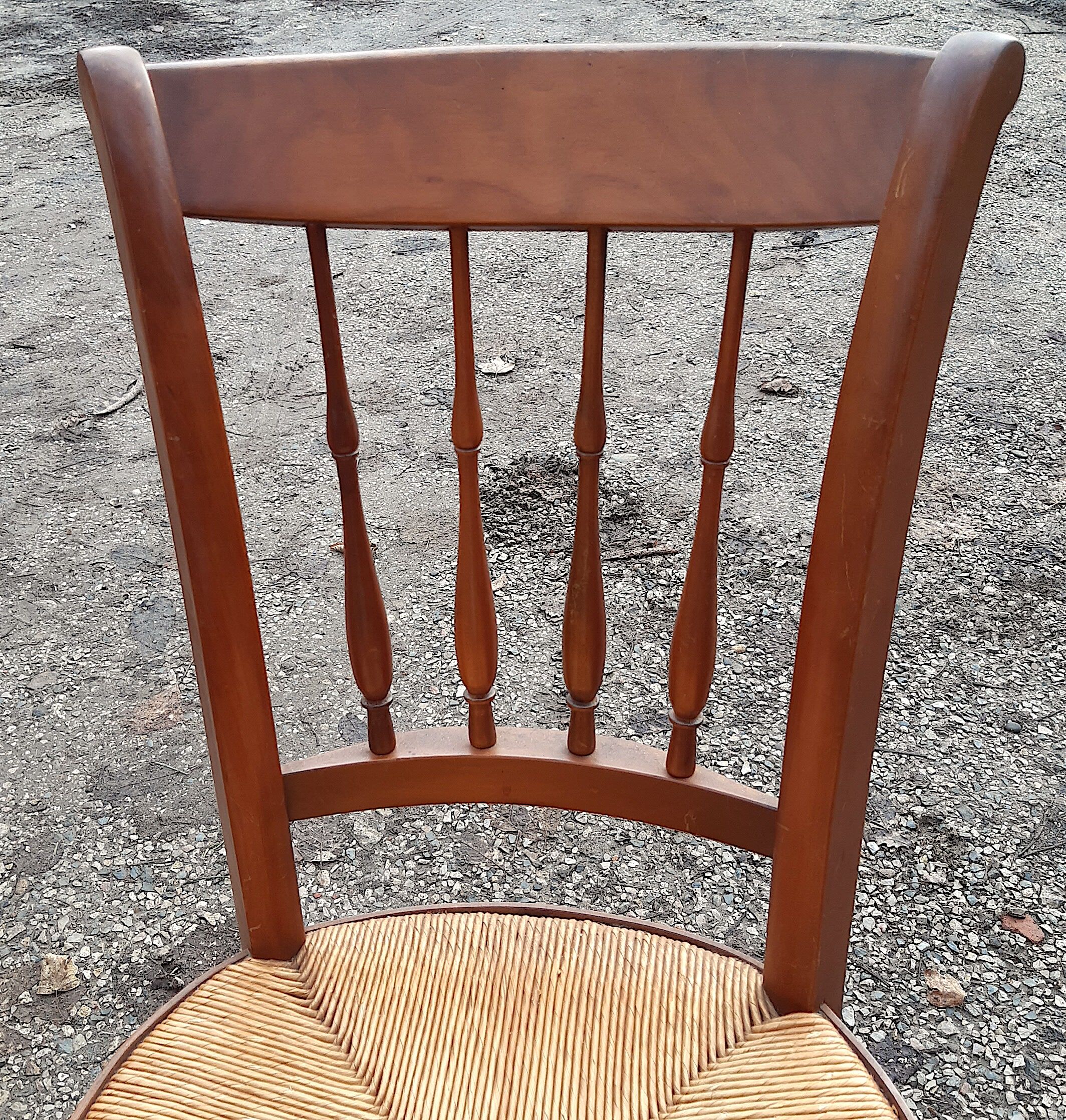4 chaises paillées Louis-Philippe en bois fruitier