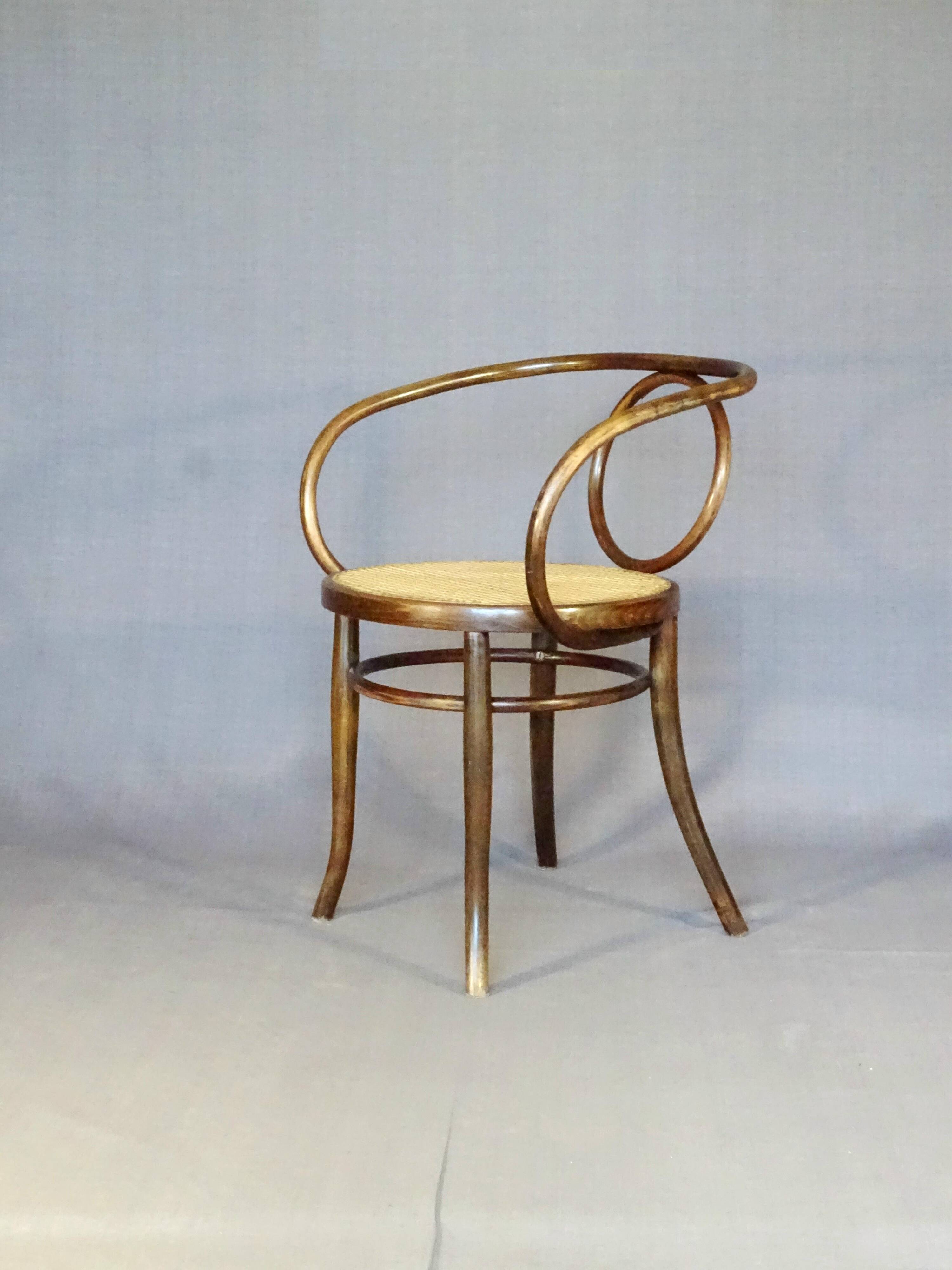 Le Corbusier armchair by Fischel 1890 caned, not Thonet.