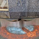 1970 coffee table in brushed steel