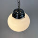 Mid century italian oval opaline glas pendant, 1960s