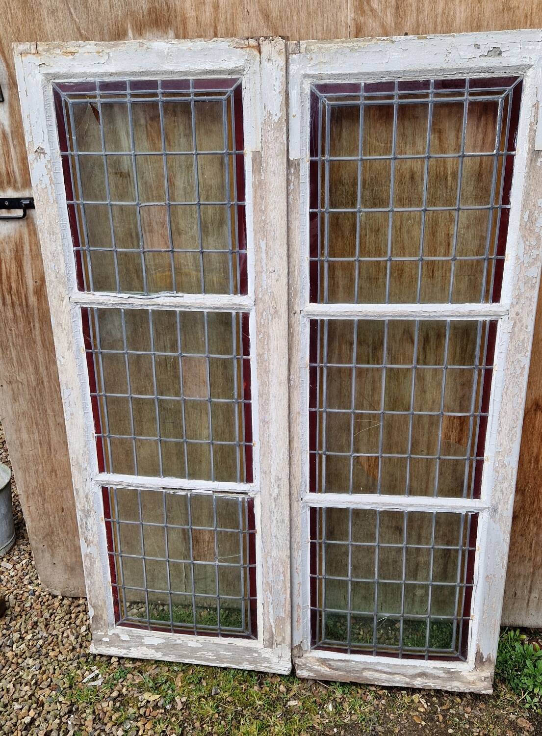 Pair of stained glass windows