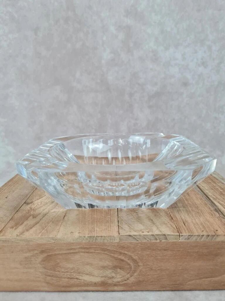 Cendrier en cristal signé Val Saint Lambert, vintage 1960