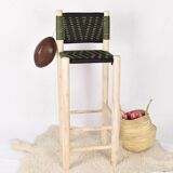 2 handmade Moroccan green stools