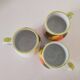 Trio of vintage Italian earthenware mugs, hand-painted – pear motif