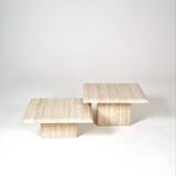 2 travertine coffee tables trundles