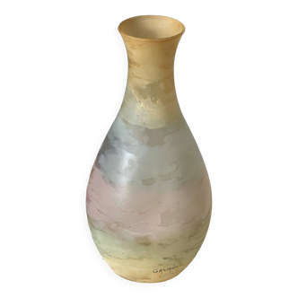 Vase verrerie d’art acidulé signé galiano vintage années 80