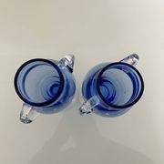 Pair of glacier blue glass vases