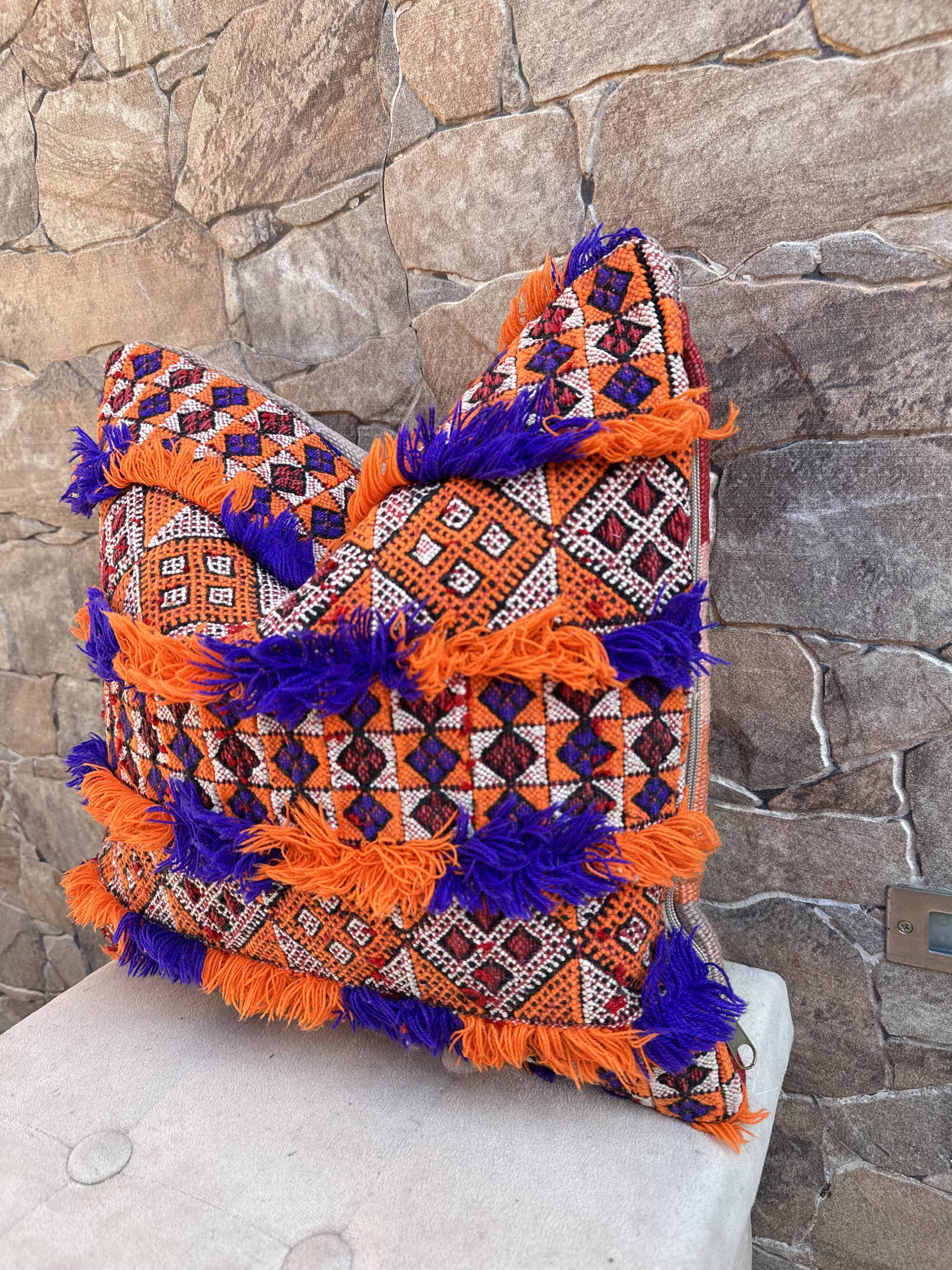 Vintage Moroccan Berber wool cushion cover