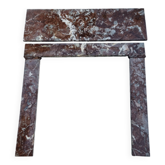 19th century red marble fireplace