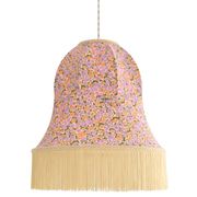 Suspension Armande forme "cloche" imprimée avec franges
