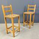 Vintage oak and papercord bar stools, 1960s