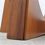 Mid century italian walnut and glass round dining table 1960s