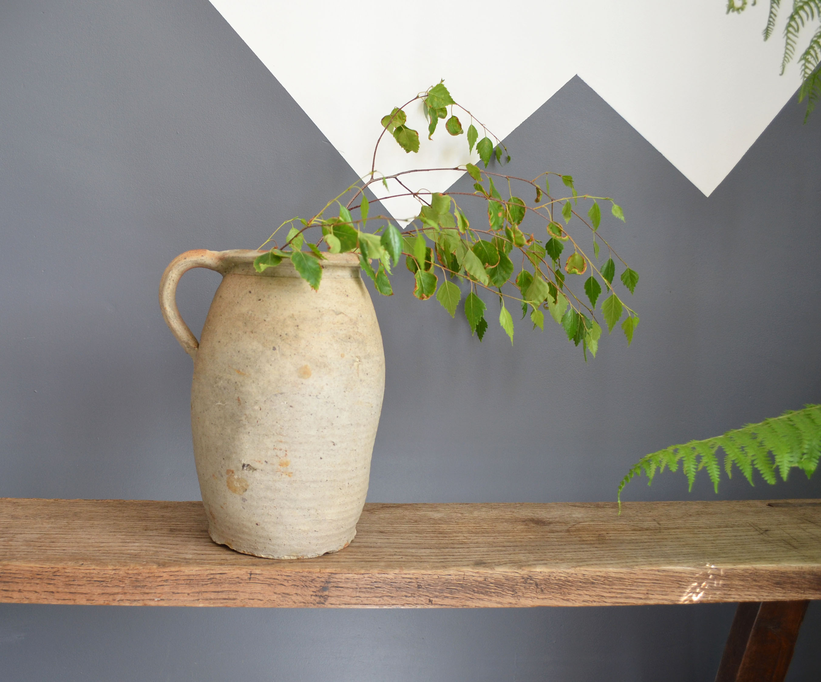 Large earthen pot or jug turned