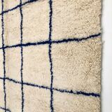 Moroccan Berber carpet Beni Ouarain with largeelle blue checkered 3.08x2m