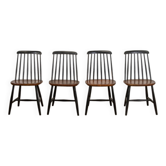 Serie de 4 chaises "Fanette" d'Ilmarie Tapiovaara pour Nässjö Stolfabrik