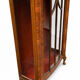 Antique English walnut display cabinet with glass sides in Art Deco style, 30s-40s.