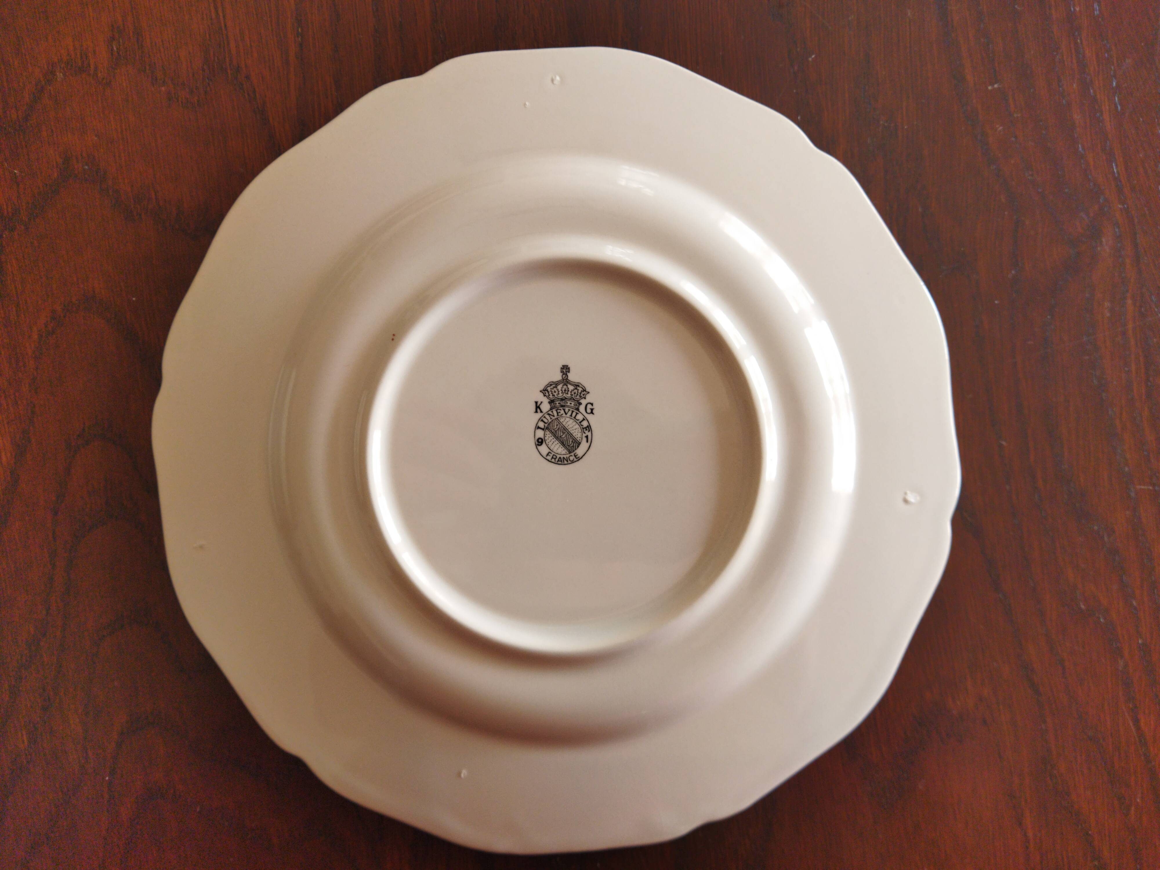 9 dessert plates “Réverbère fin” KG Lunéville