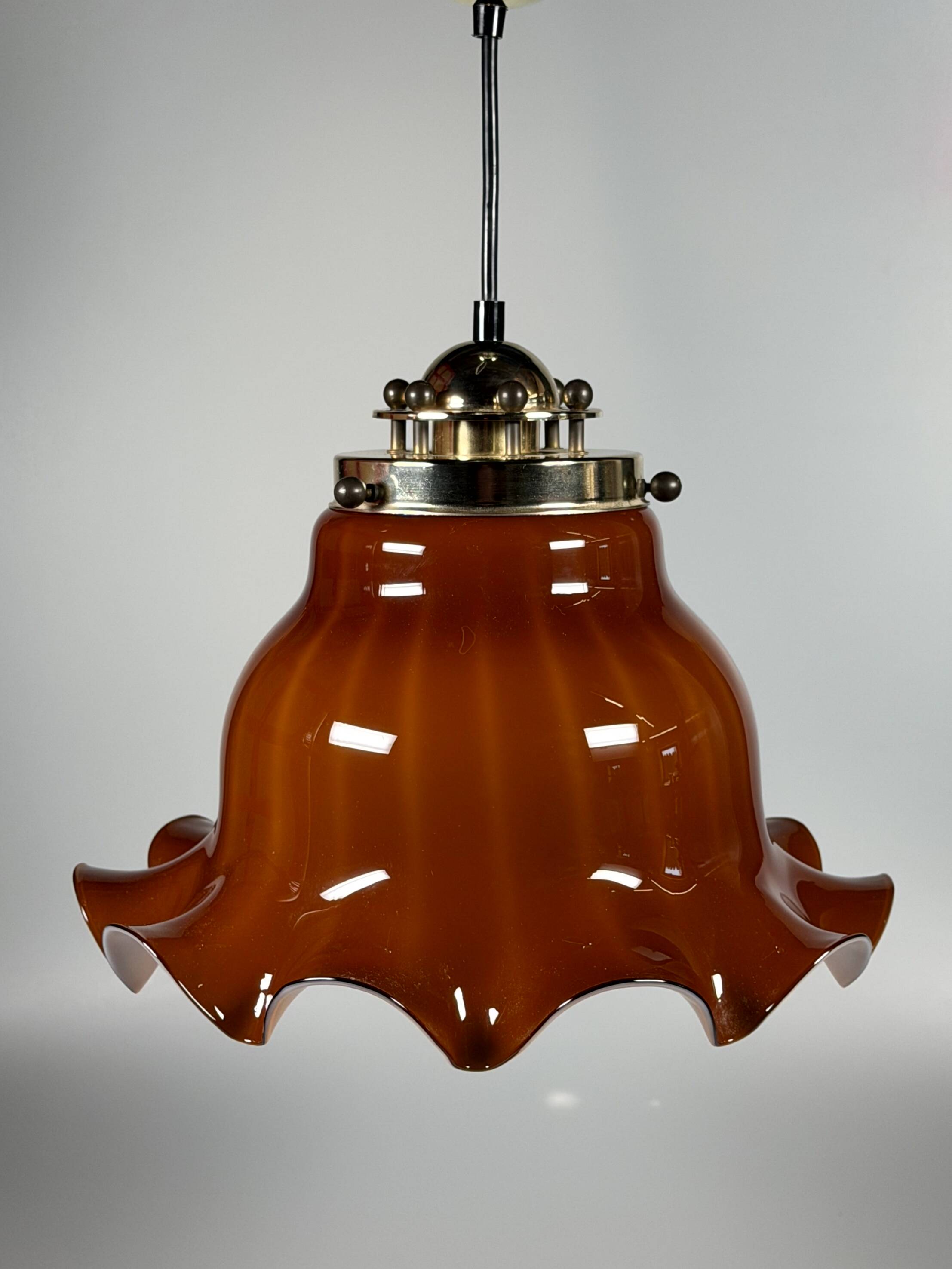 60s 70s Peill & Putzler Germany Ceiling Light Glass Space Age Design