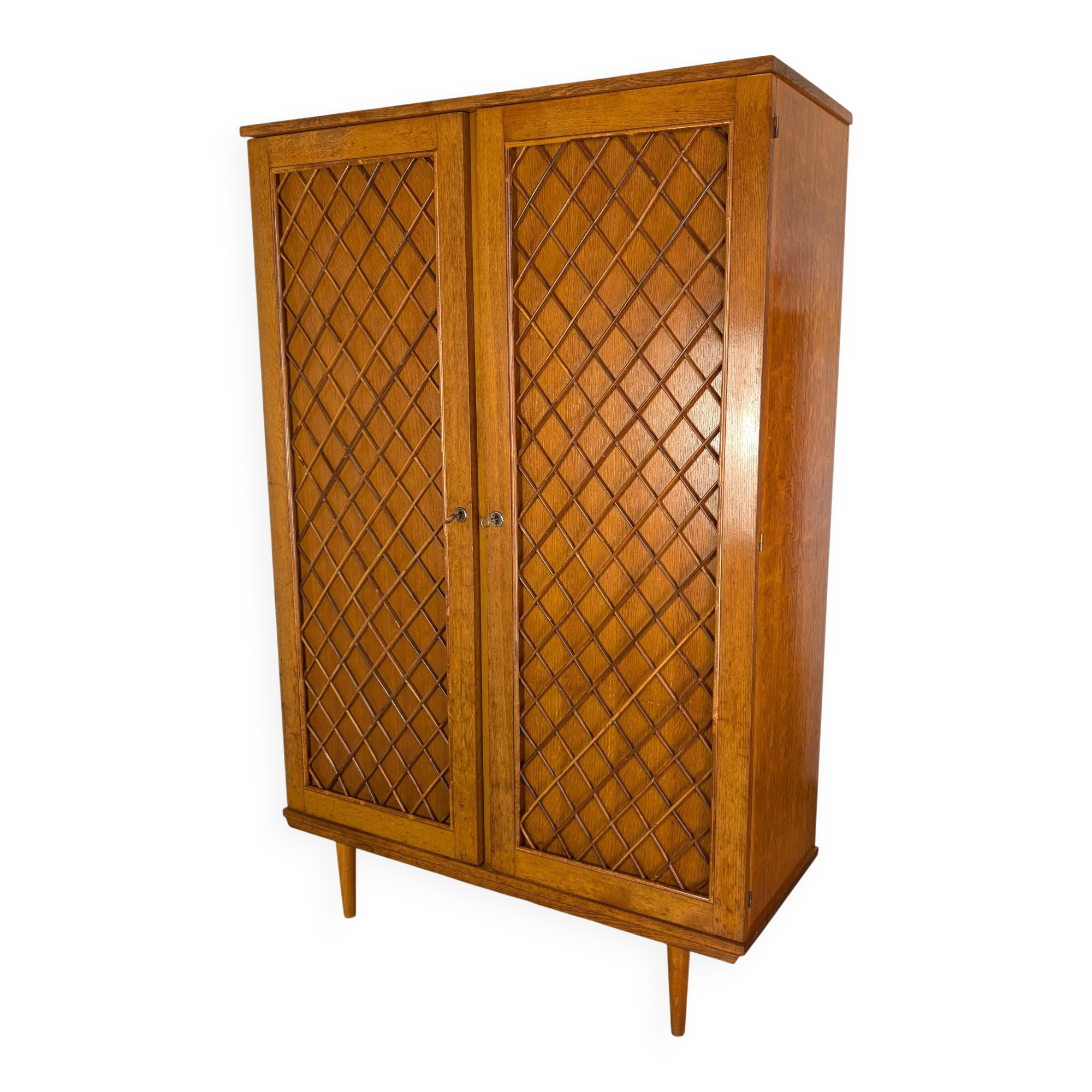Wood and rattan wardrobe 60'