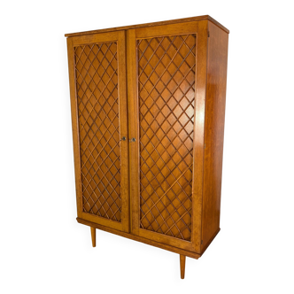 Wood and rattan wardrobe 60'