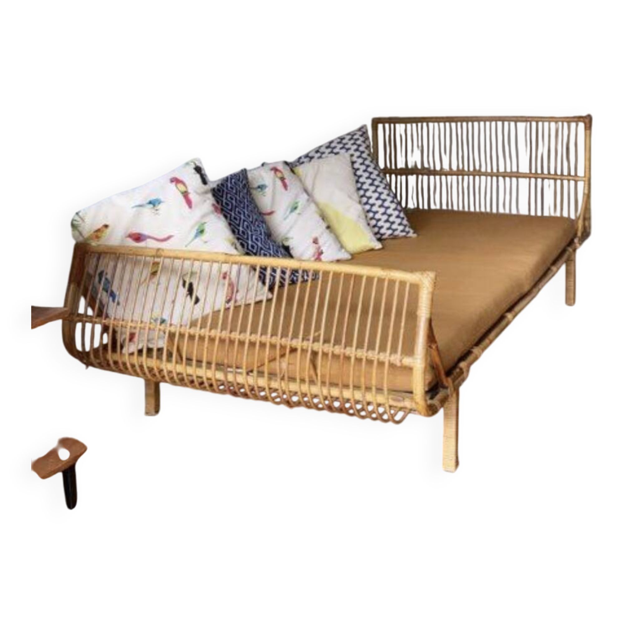 Vintage rattan daybed