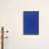 Monochrome table in ultramarine blue, acrylic on solid wood.