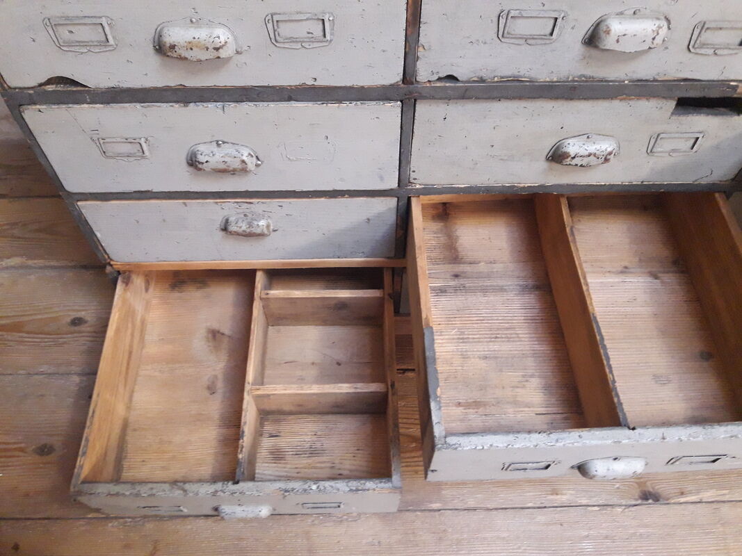 Industrial sideboard with 16 drawers