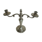 Candle holder 2 english branches in silver metal early twentieth century