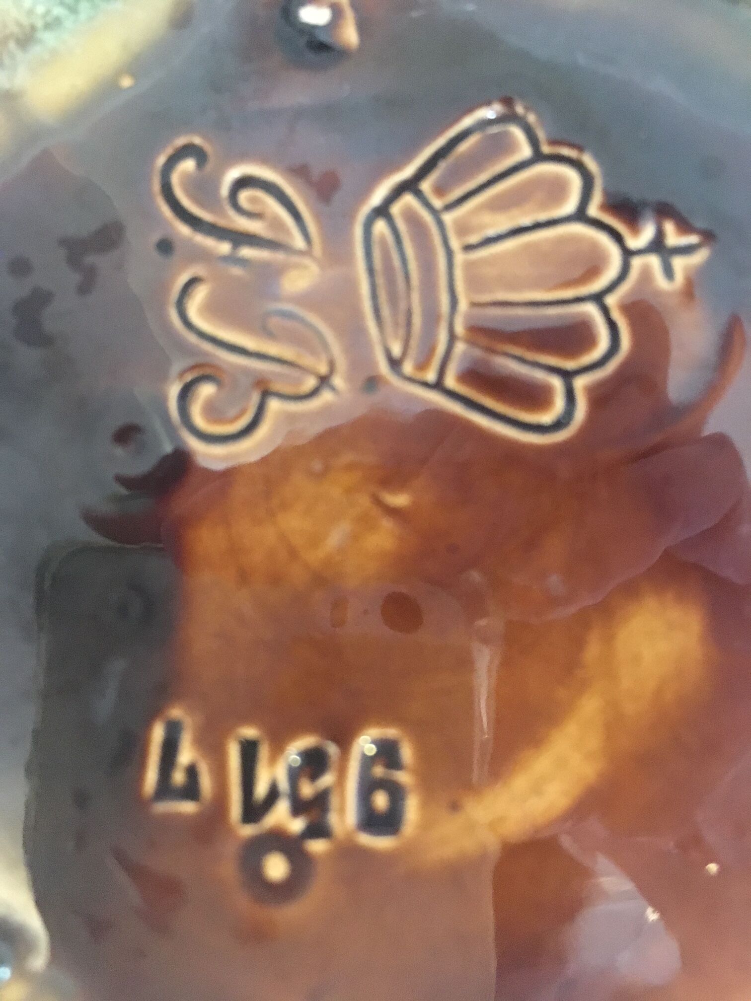 Stoneware vase flamed art nouveau pottery of bouffioulx 9517