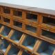 Very large Dutch oak showcase for grocery or haberdashery, 1920s-1930s